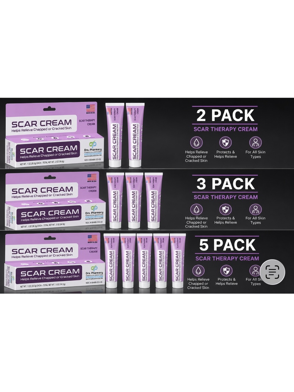 2 pack Scar Cream Scar Therapy Cream